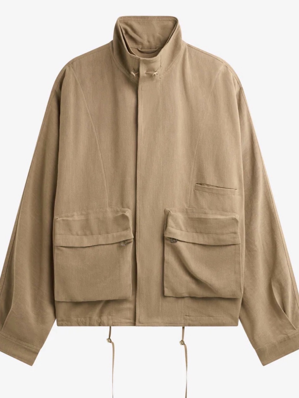 The Frankie Shop Beige Utility Jacket with High Collar - Picture 2 of 8